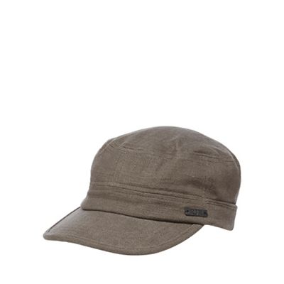 Grey linen traindriver cap
